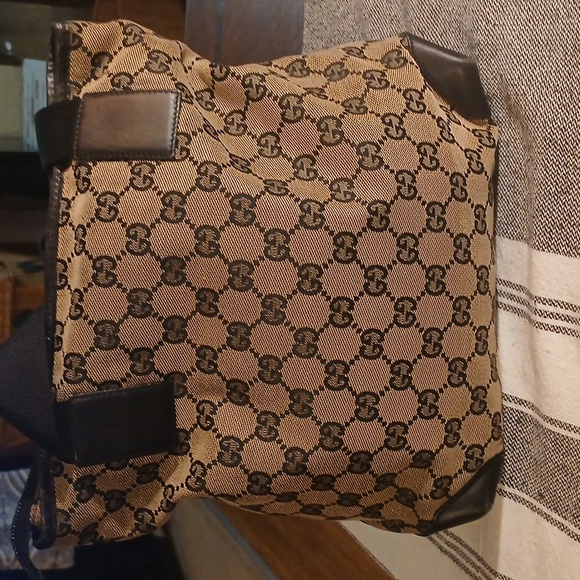 Authentic Gucci Canvas Leather Black And Brown Bag - Picture 3 of 16